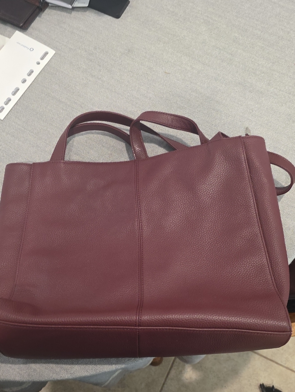 Women’s Burgundy Leather Tote/Computer Bag